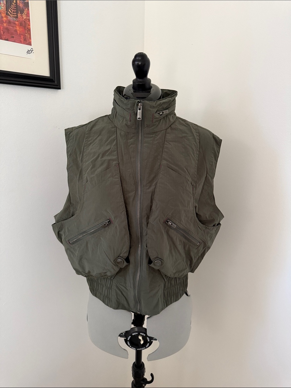 Free People Movement Olive Green utility Zip Vest